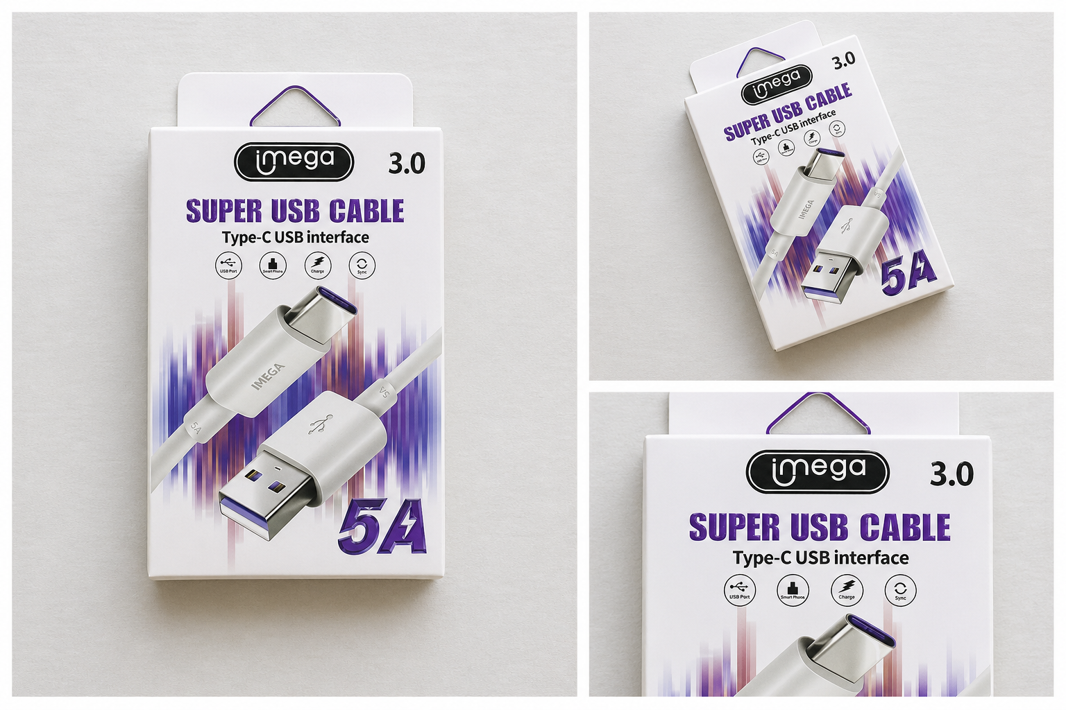 Cable IMEGA USB Tipo-C 3.0 5A