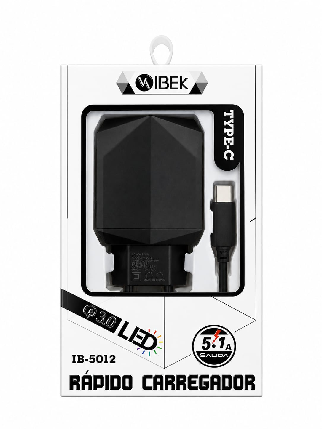 CARGADOR USB A C IBEK LB-5012