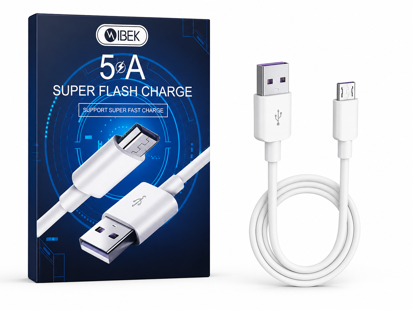 Cable IBEK 5A USB A V8/MICRO