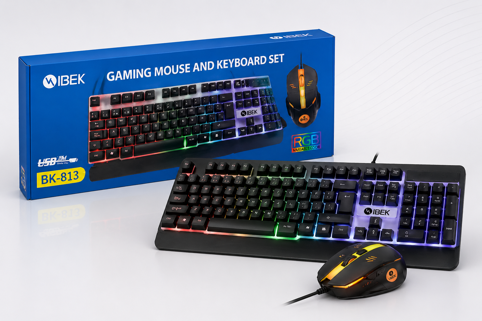 Teclado y mouse RGB IBEK BK-813