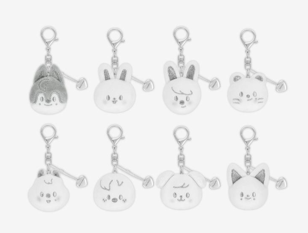 [READY STOCK] SKZOO FACE KEYRING SILVER