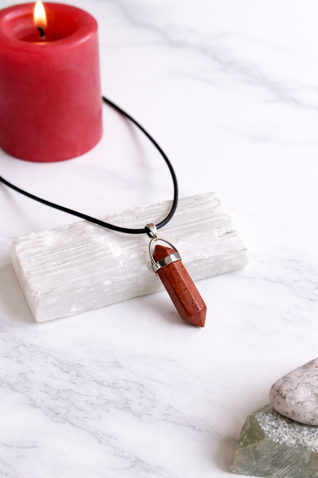 Red Jasper Crystal Pendant Necklace