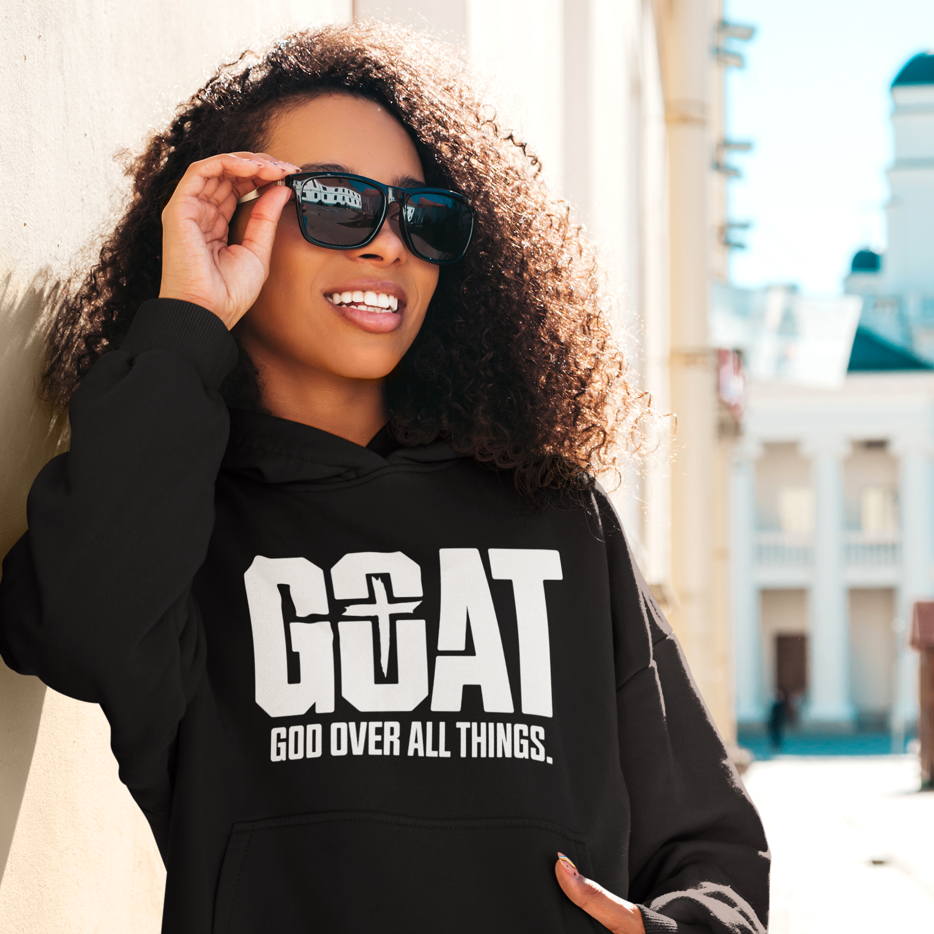hoodies GOAT: God Over All Things,