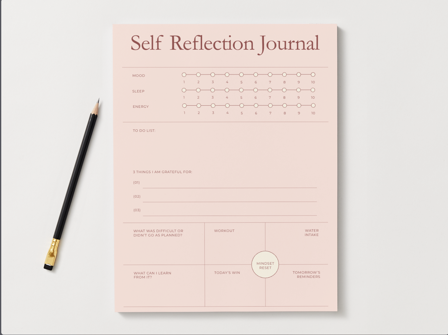 Daily Self Reflection Journal Notepad