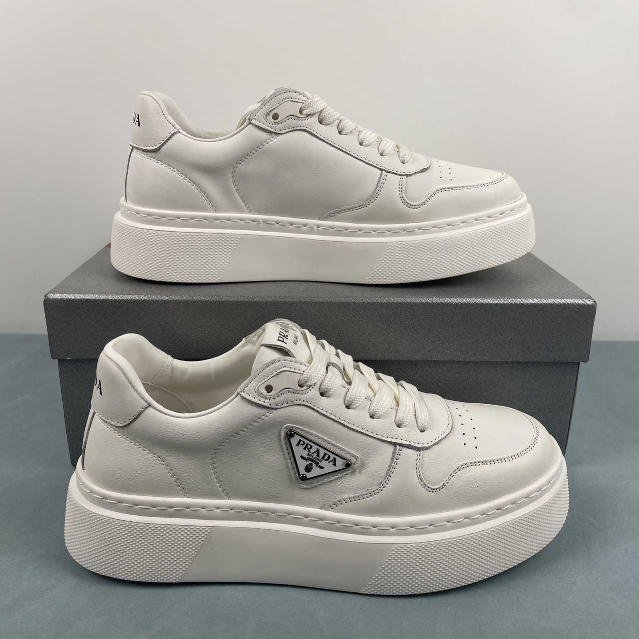 Prada Milano Elevate Leather Sneakers