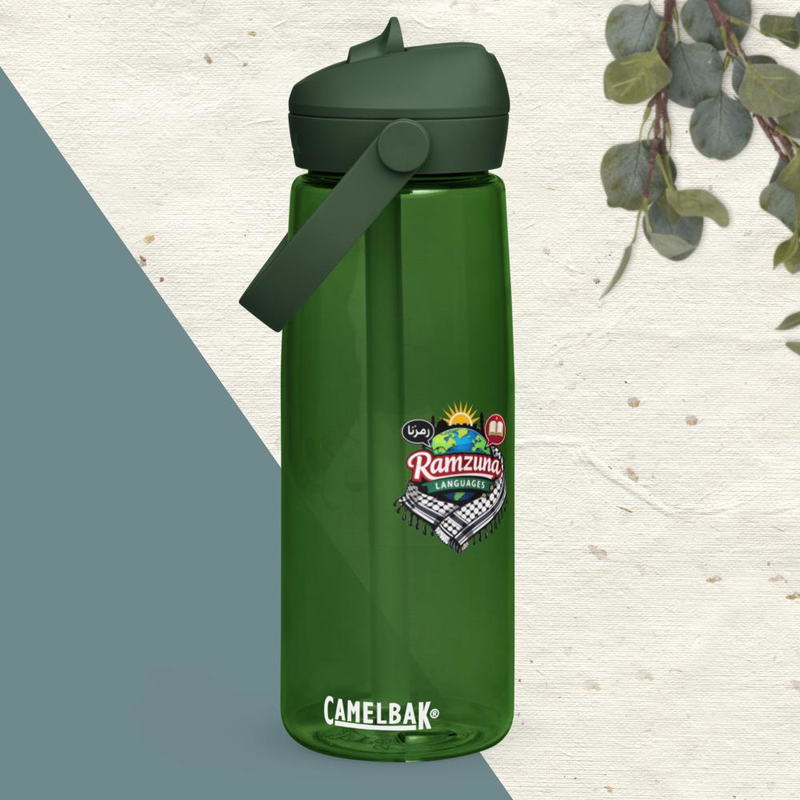Flip straw water bottle
