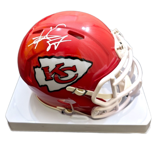 Travis Kelce signed mini helmet