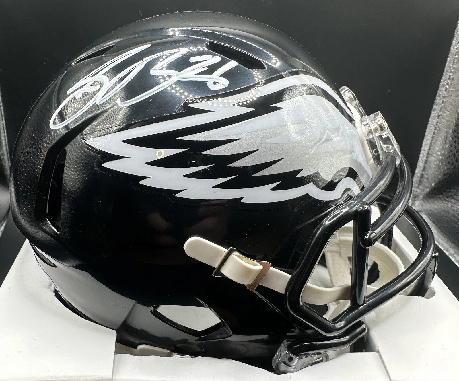 Saquon Barkley signed mini helmet