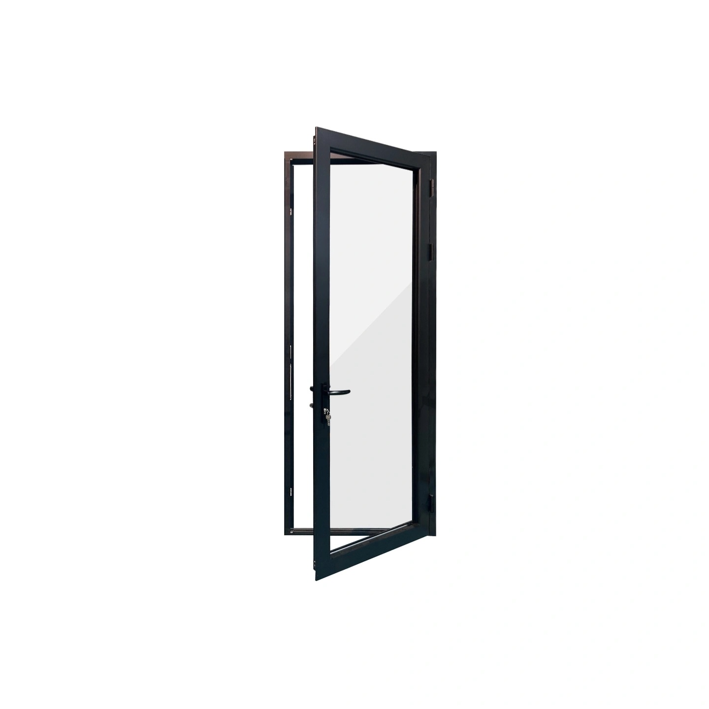 Black Aluminum Glass Balcony Door