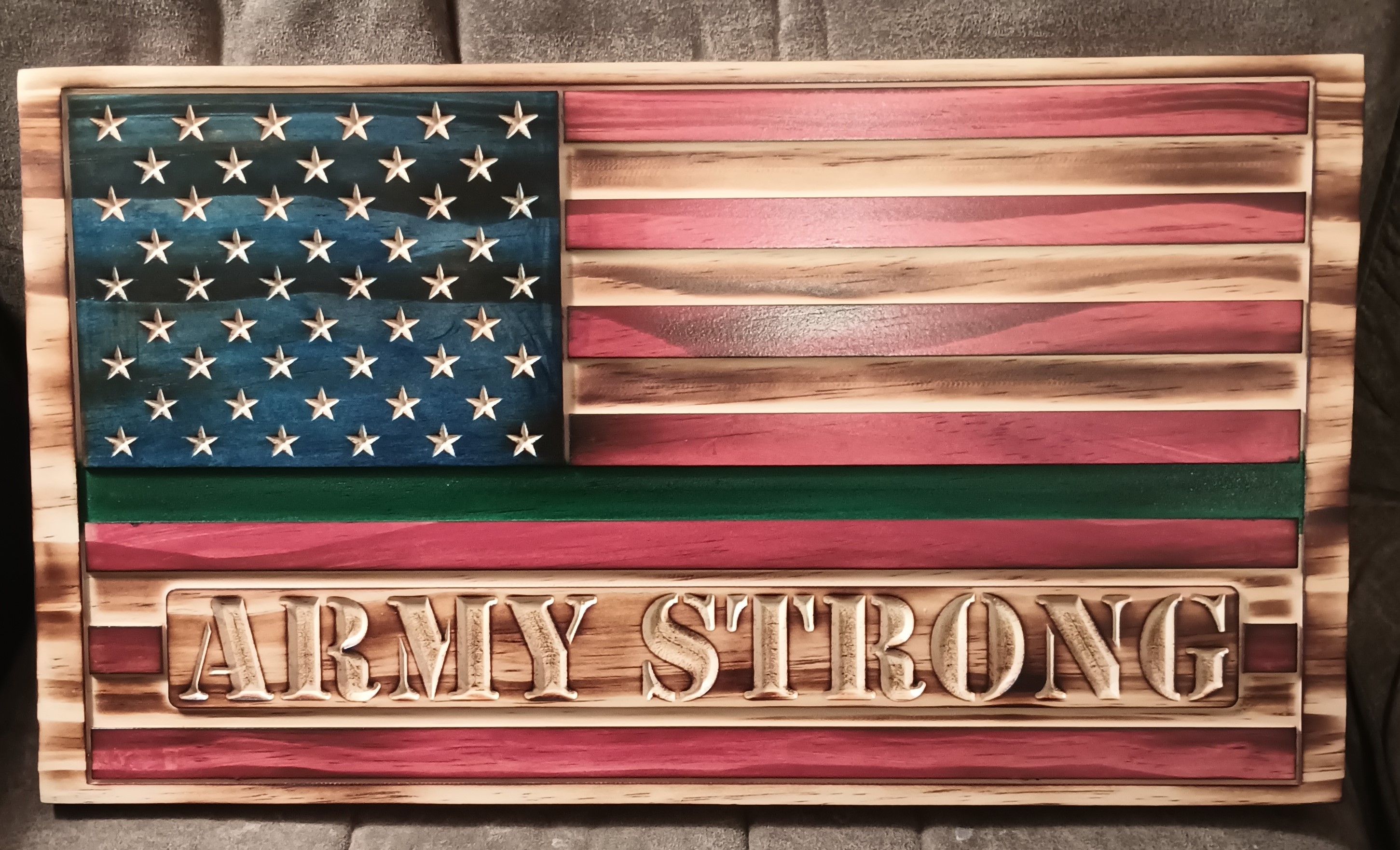 Army Strong Wooden American Flag Sign