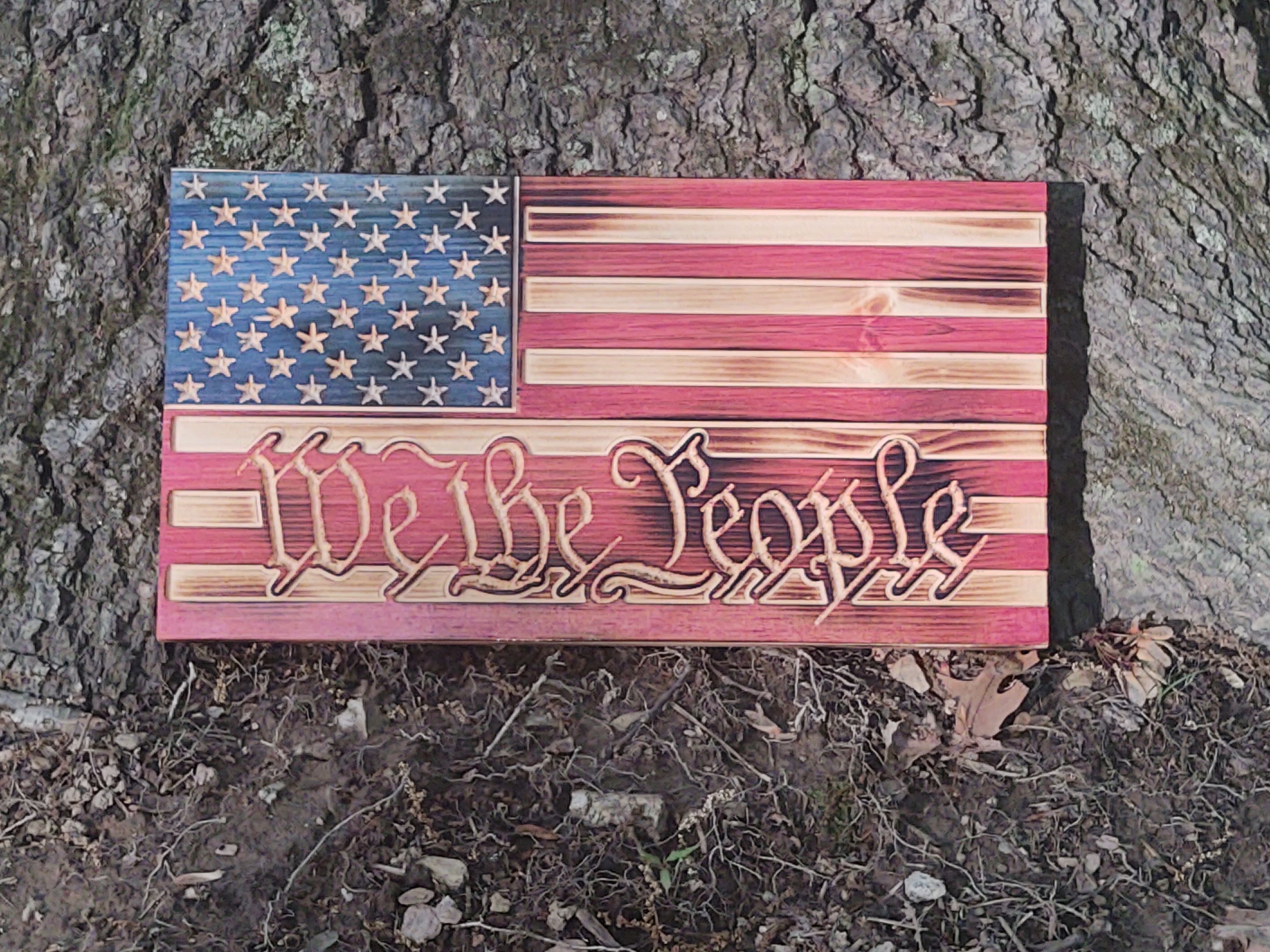 Wooden American Flag Plaque