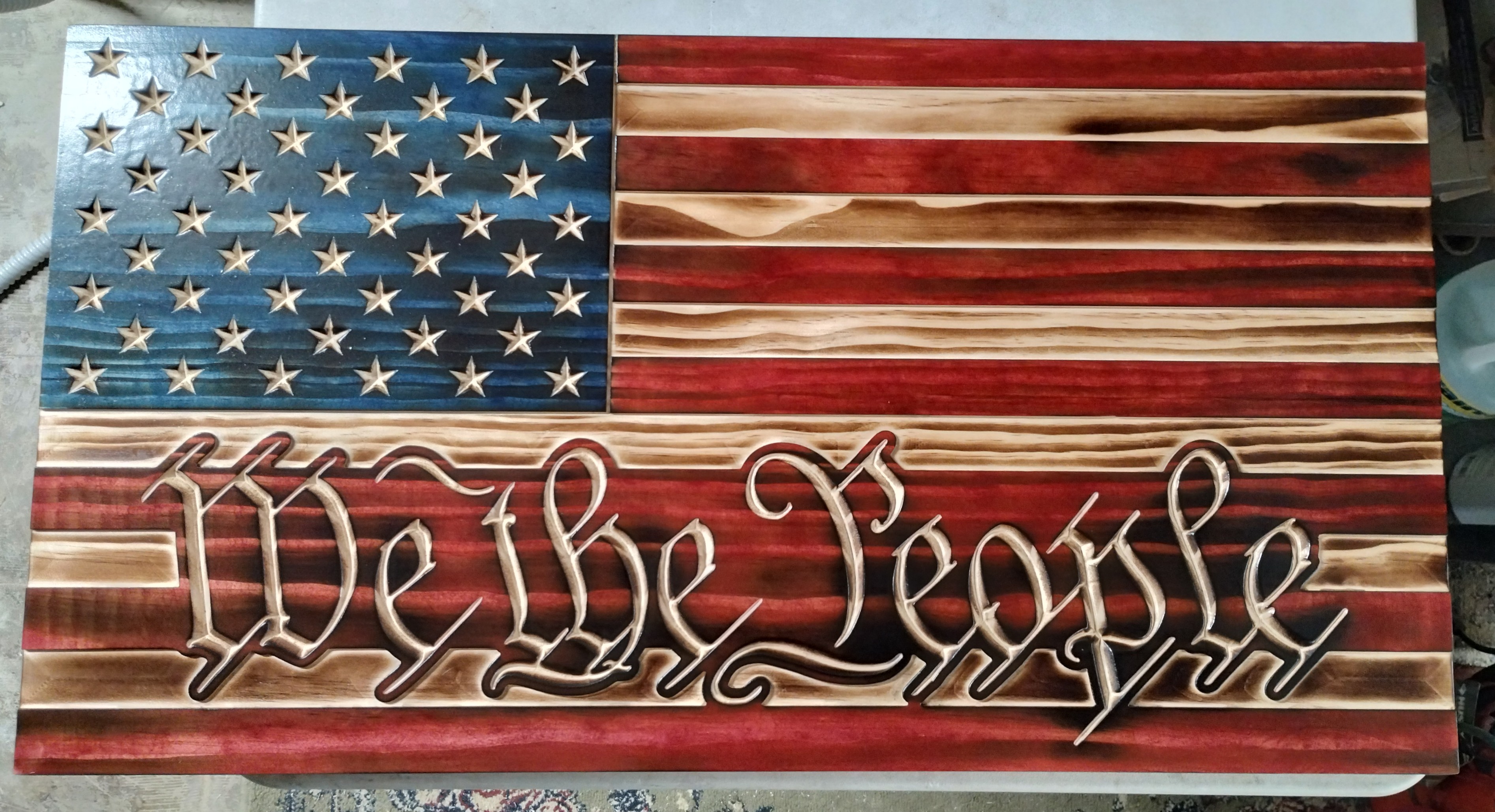 Wooden American Flag Plaque
