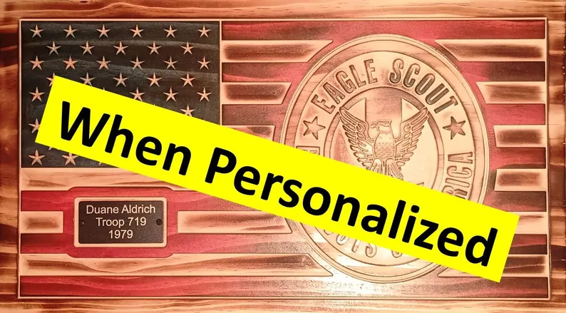 Wooden Scout Themed American Flag