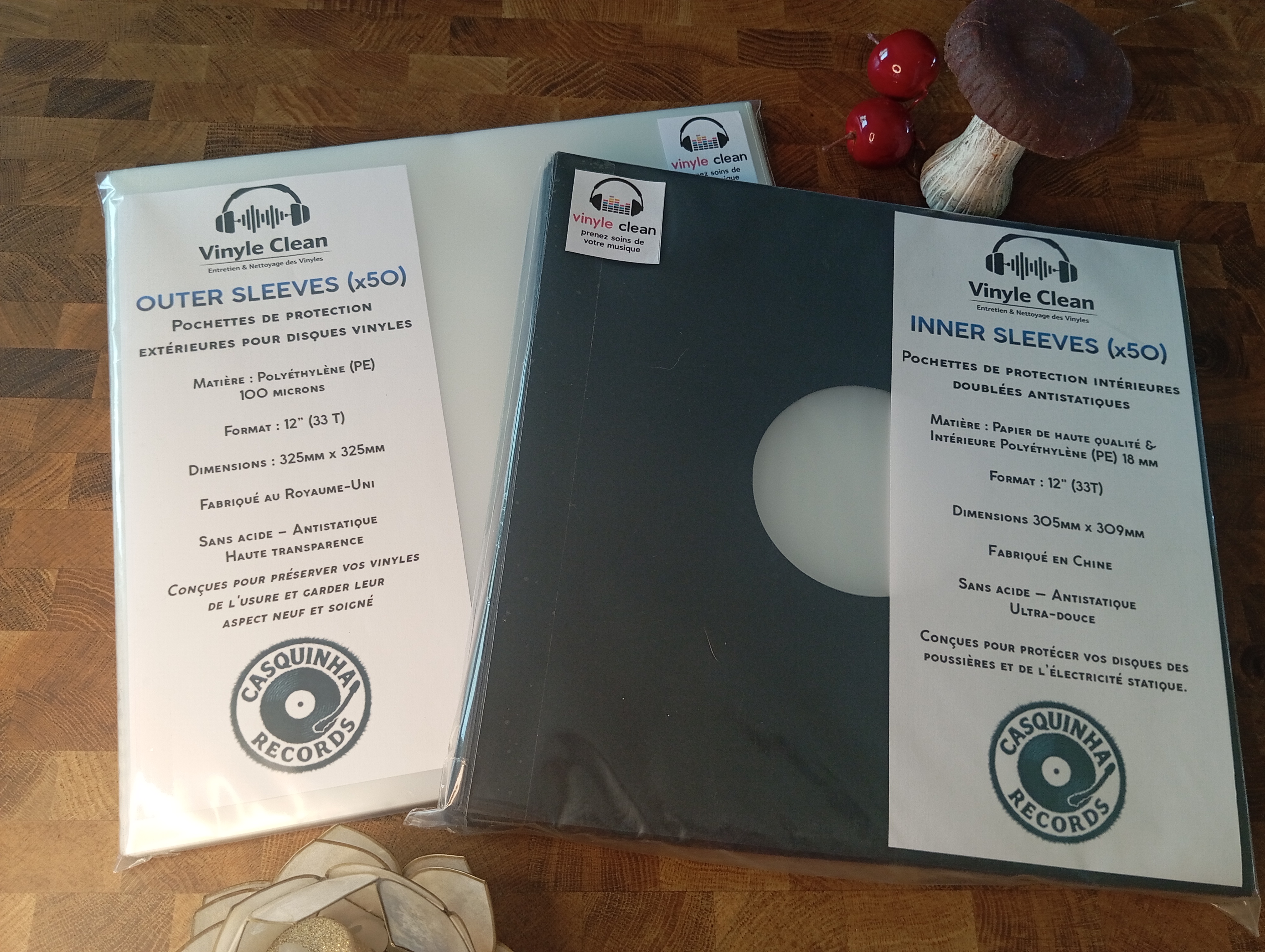 Pack protection LP - pochettes transparentes & sous-pochettes interieures noires antistatiques			