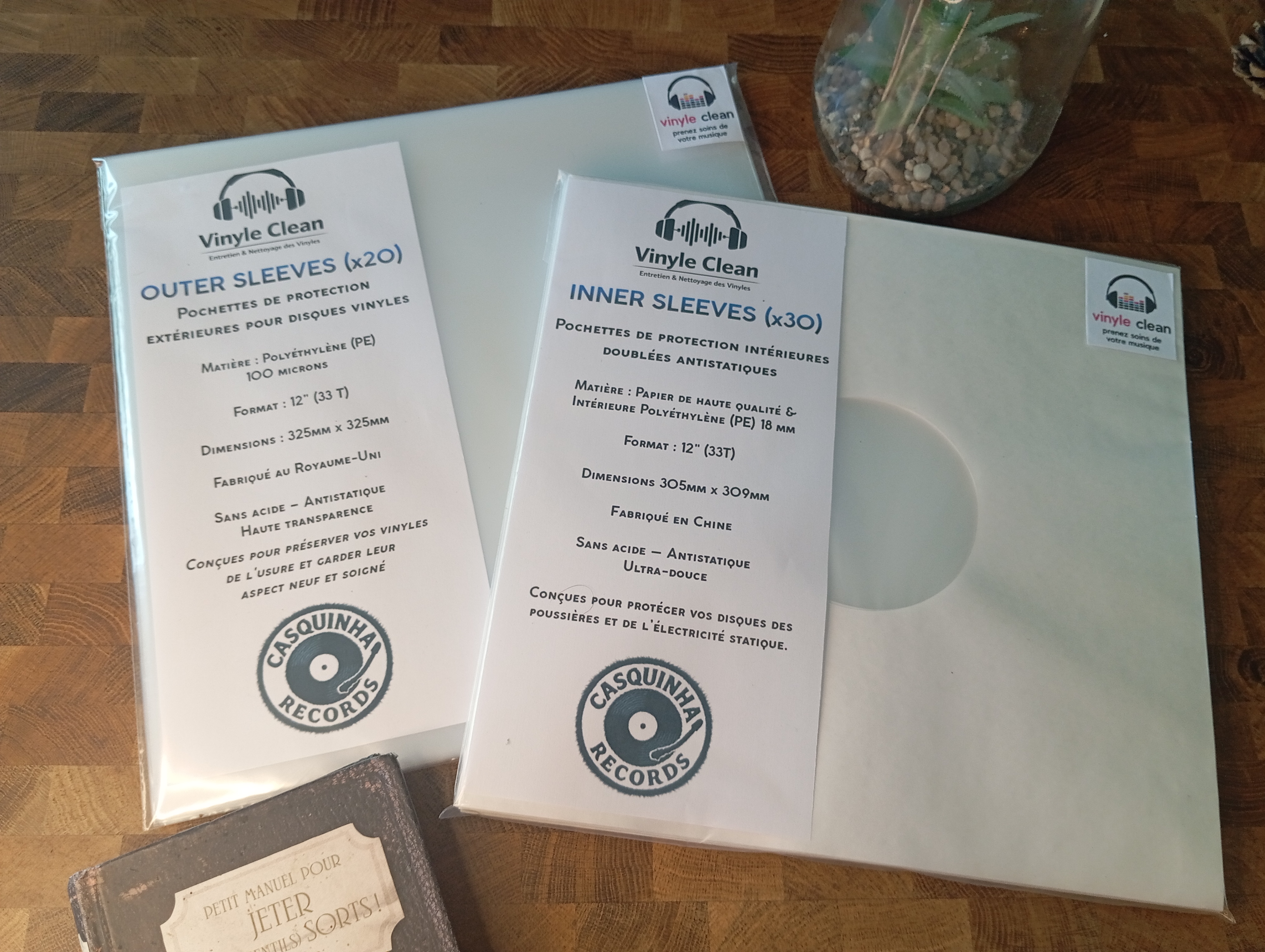 Pack protection LP - pochettes transparentes & sous-pochettes interieures blanches antistatiques			