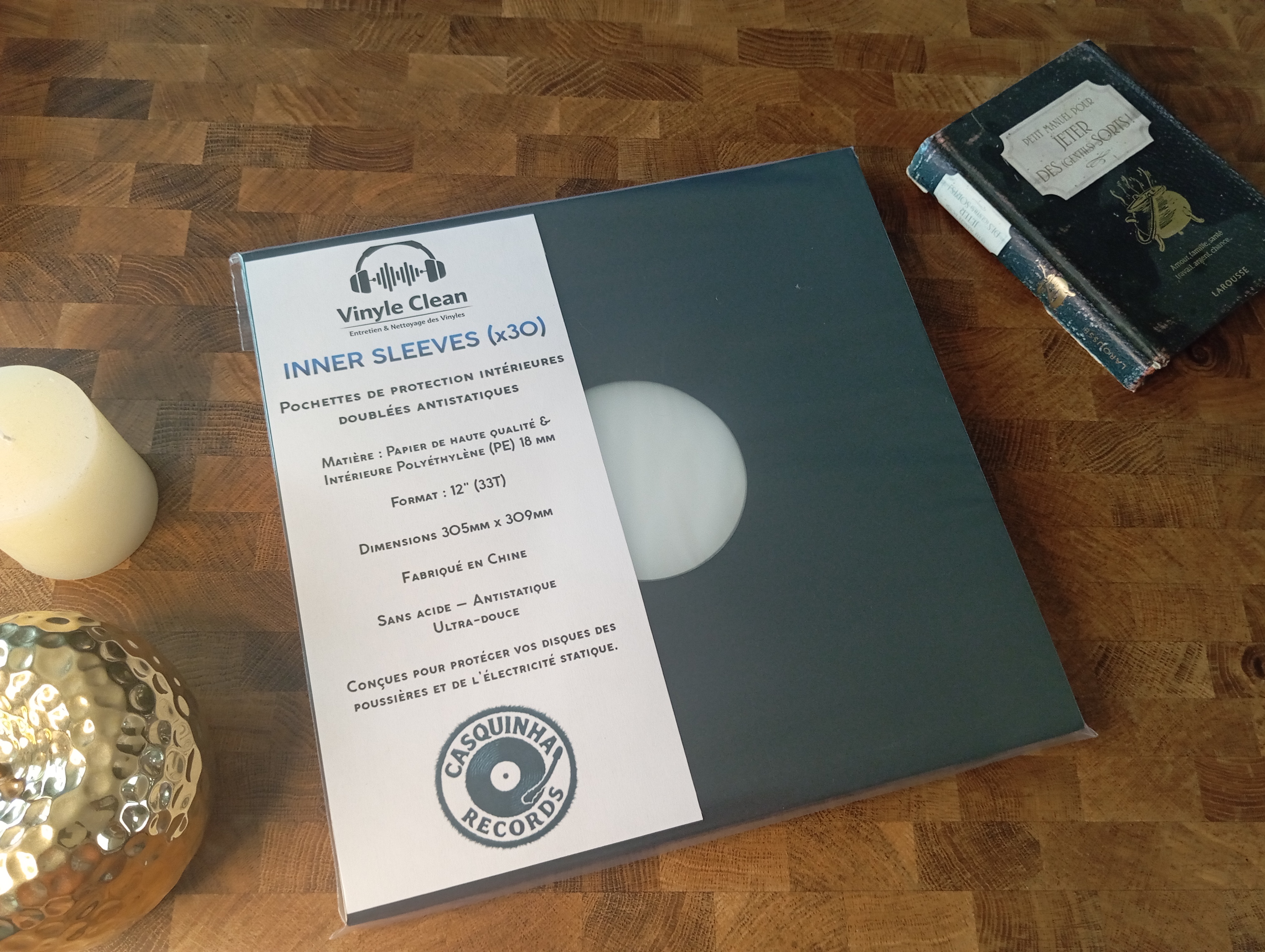 Sous-pochettes doublées antistatiques noires				