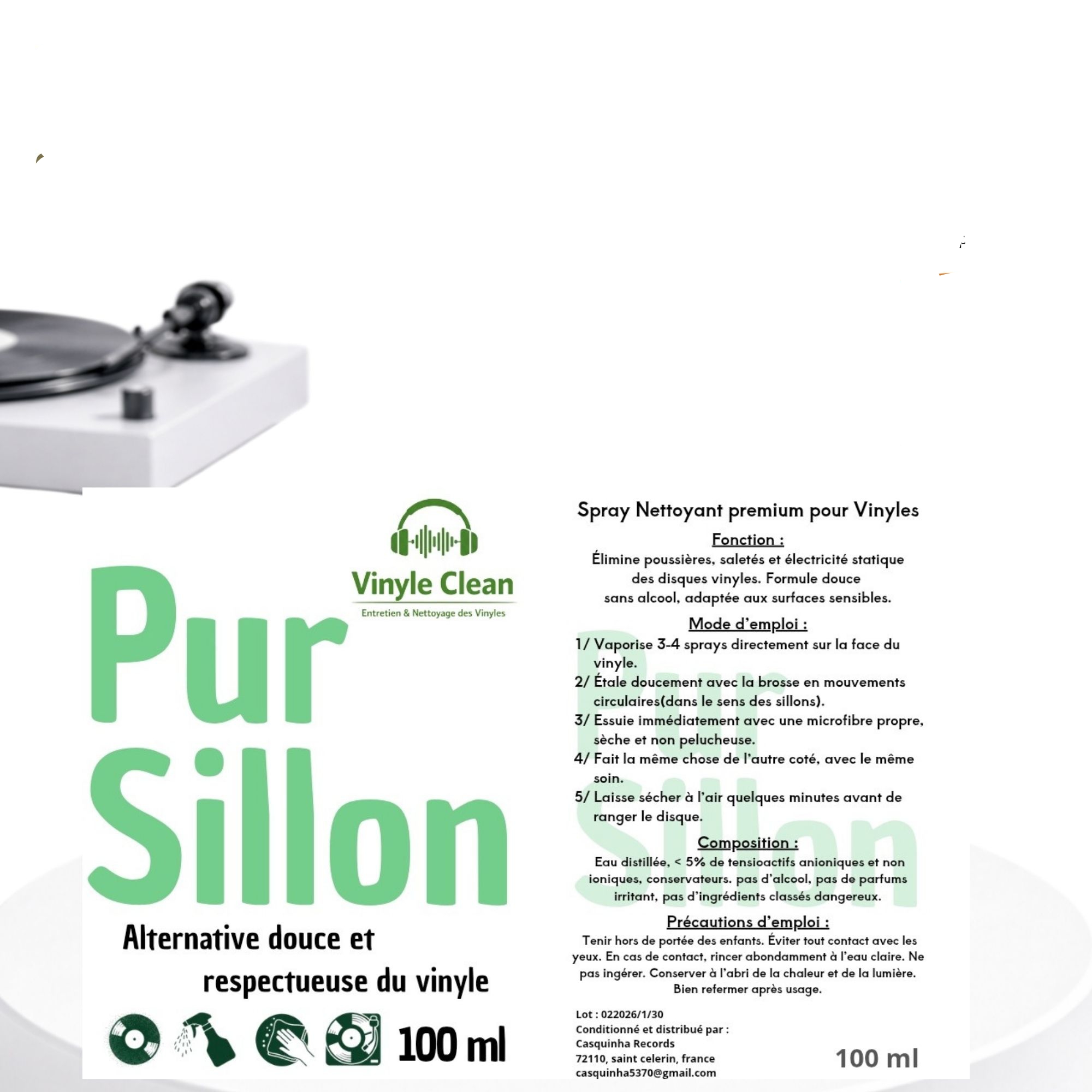 liquide "pur sillon" 100ml & chiffon microfibre