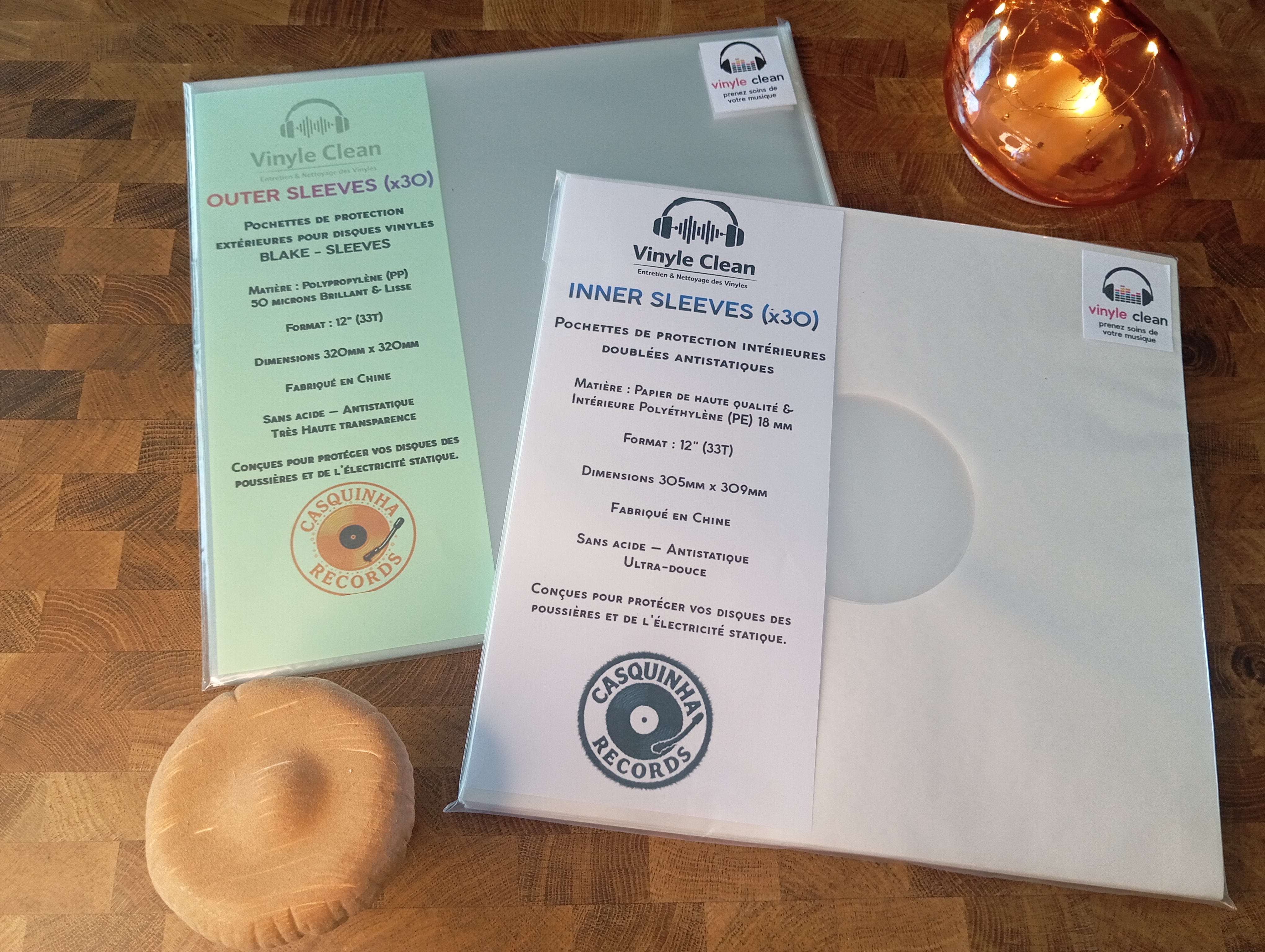 Pack protection LP blake-sleeves - pochettes transparentes & sous-pochettes interieures blanches antistatiques		