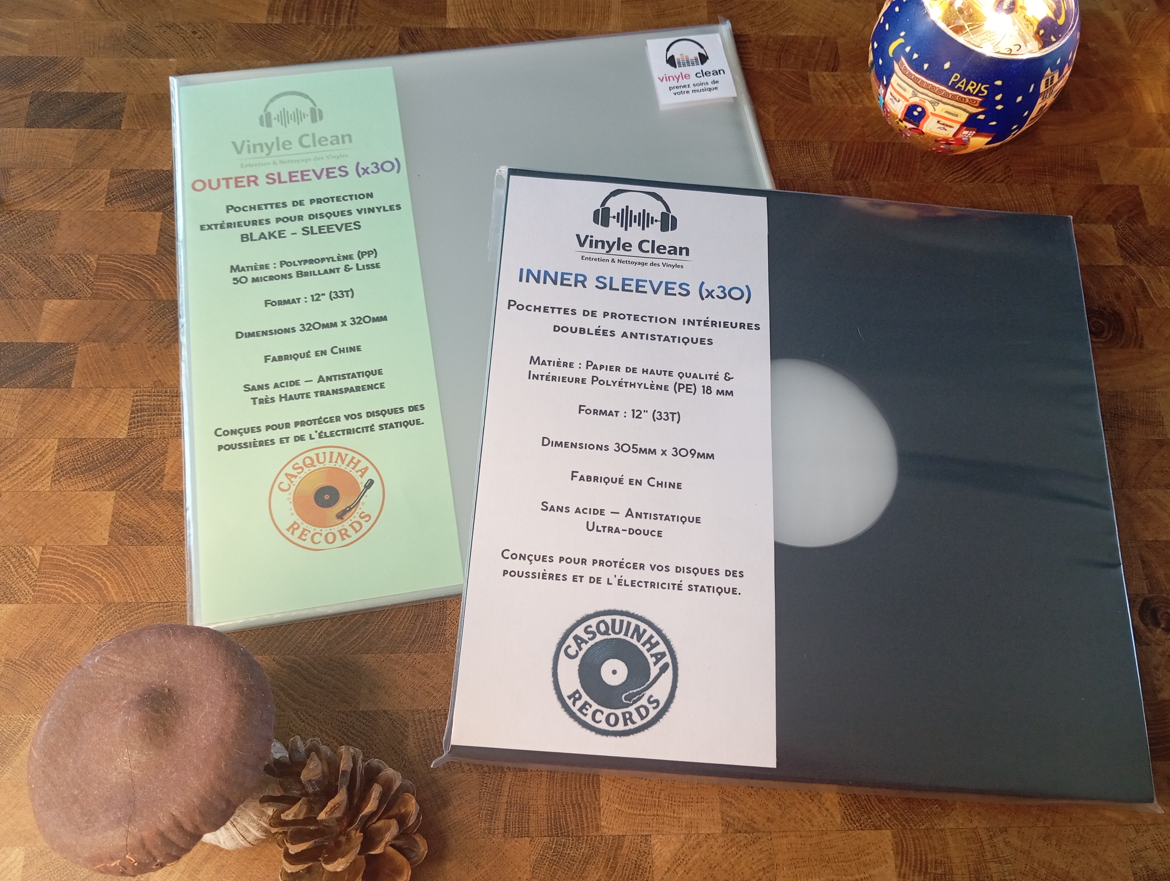 Pack protection LP blake-sleeves - pochettes transparentes & sous-pochettes interieures noires antistatiques		