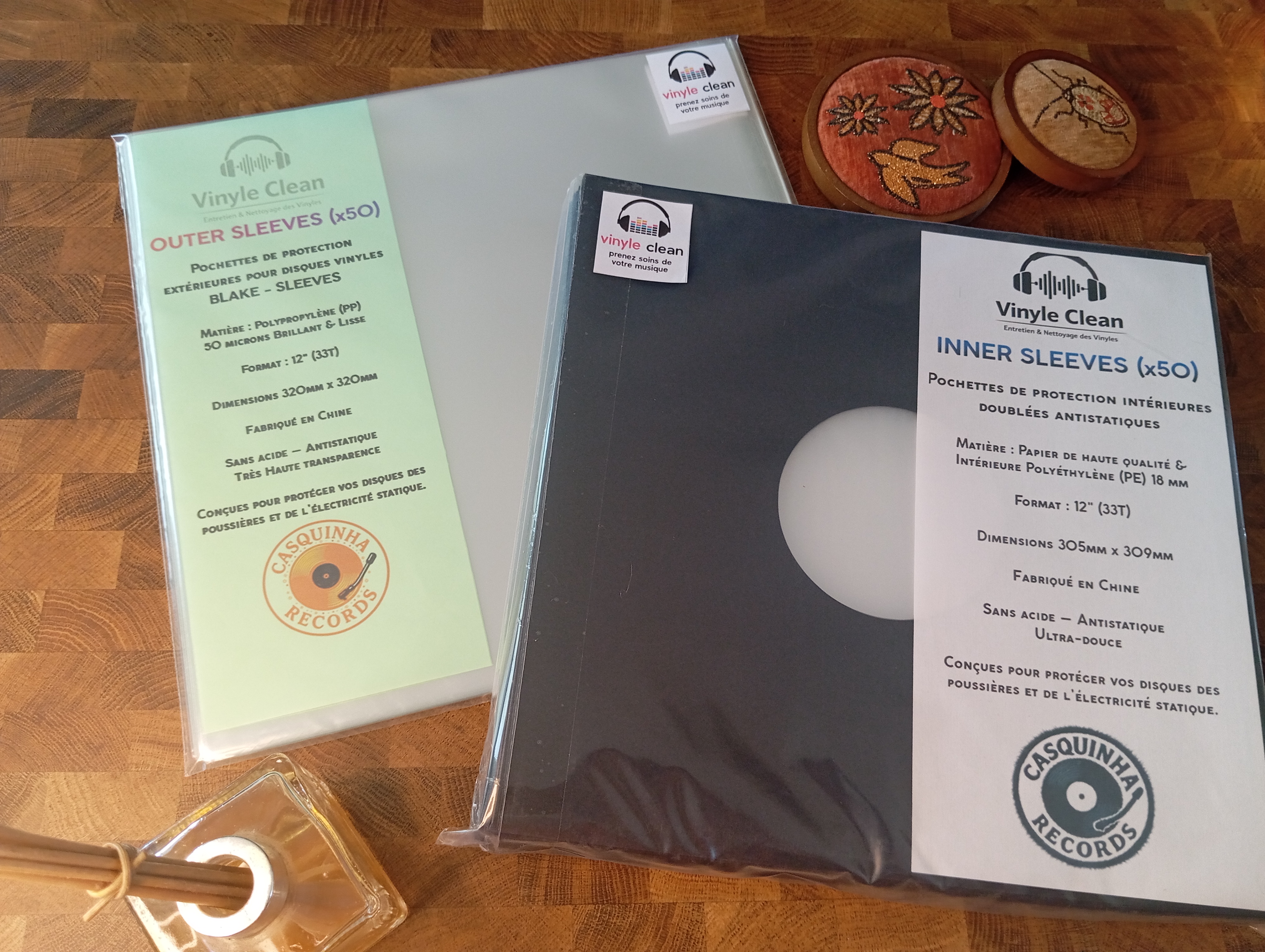 Pack protection LP blake-sleeves - pochettes transparentes & sous-pochettes interieures noires antistatiques		