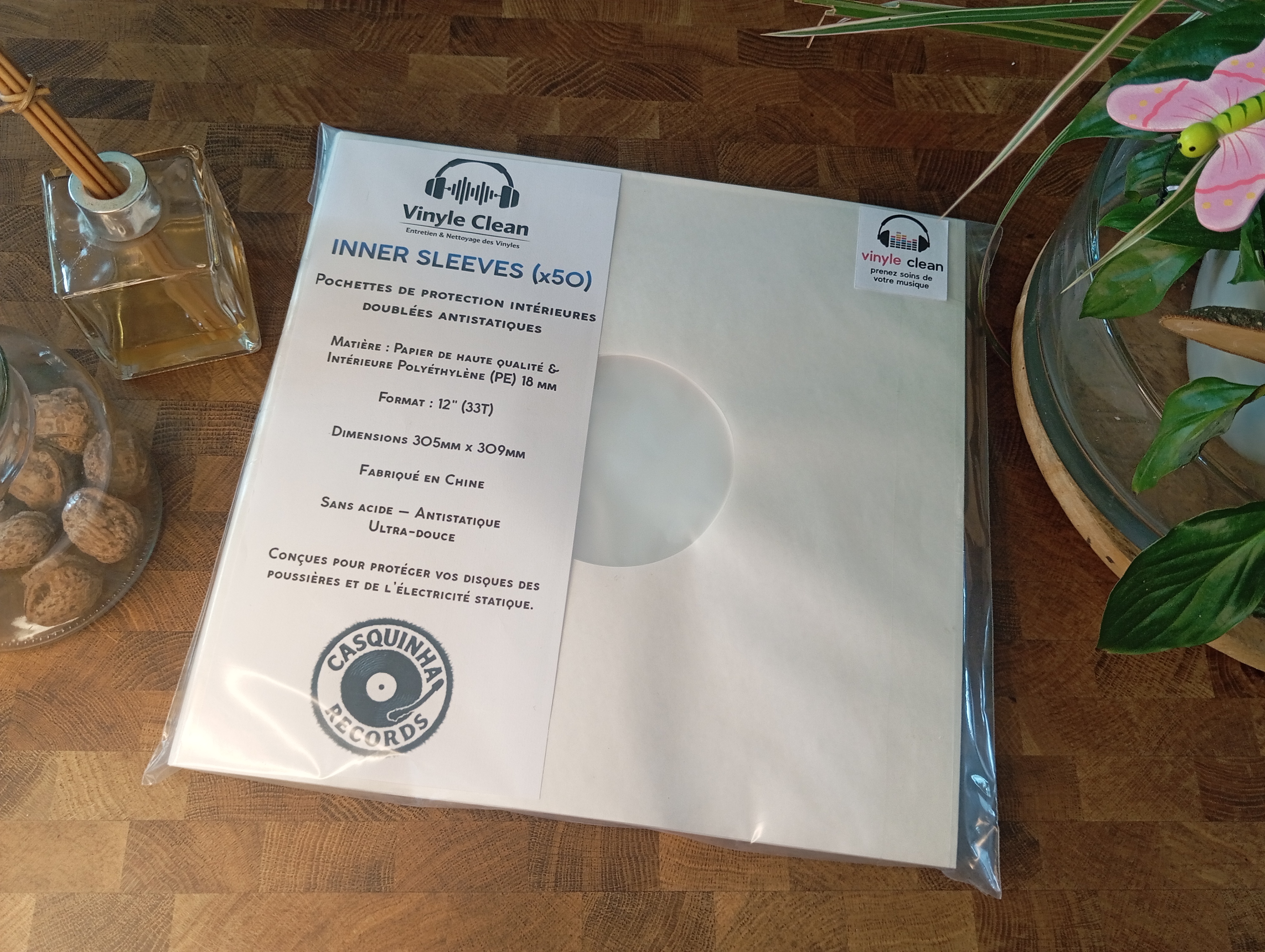 Sous-pochettes doublées antistatiques blanches				