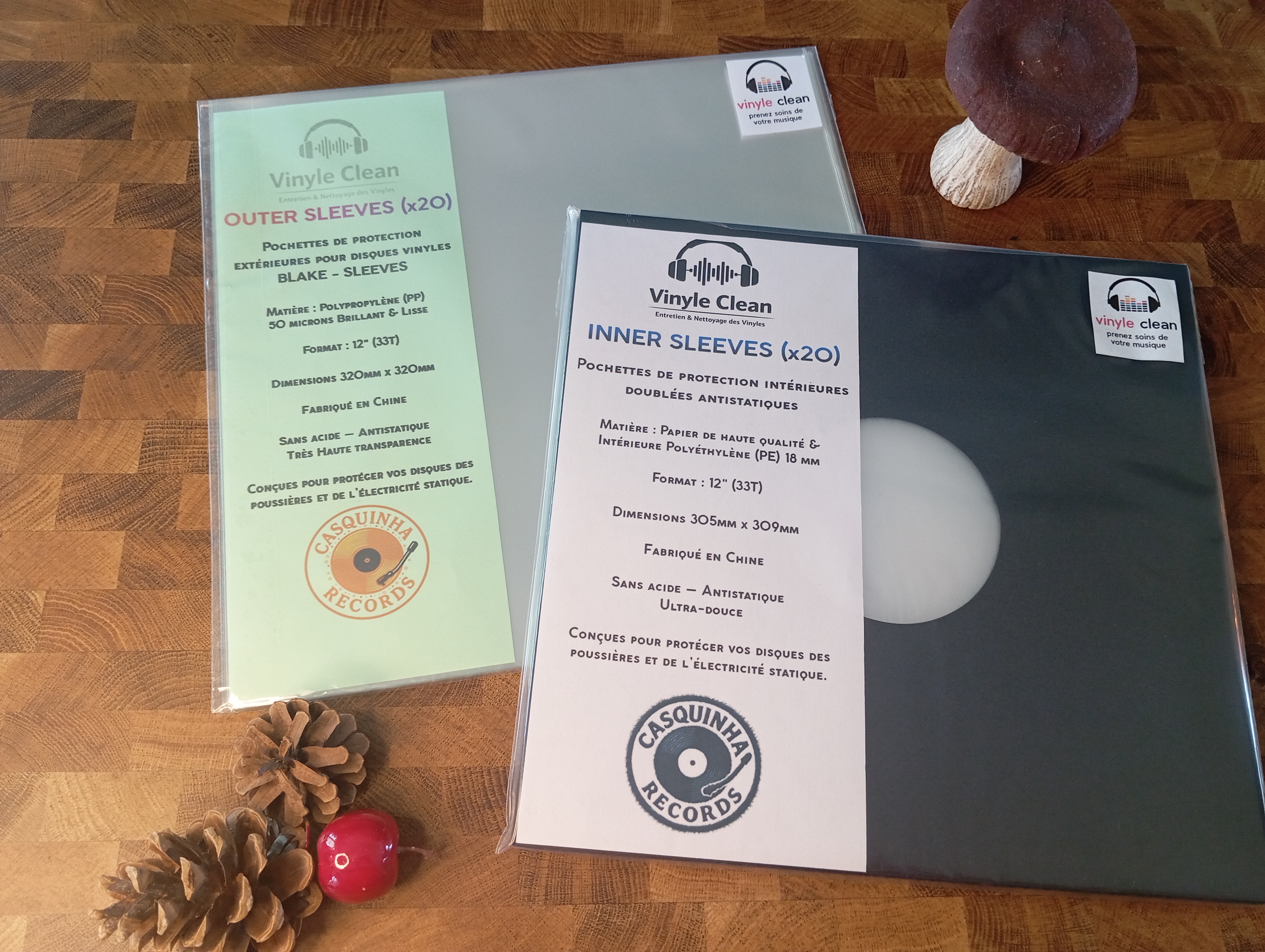 Pack protection LP blake-sleeves - pochettes transparentes & sous-pochettes interieures noires antistatiques		