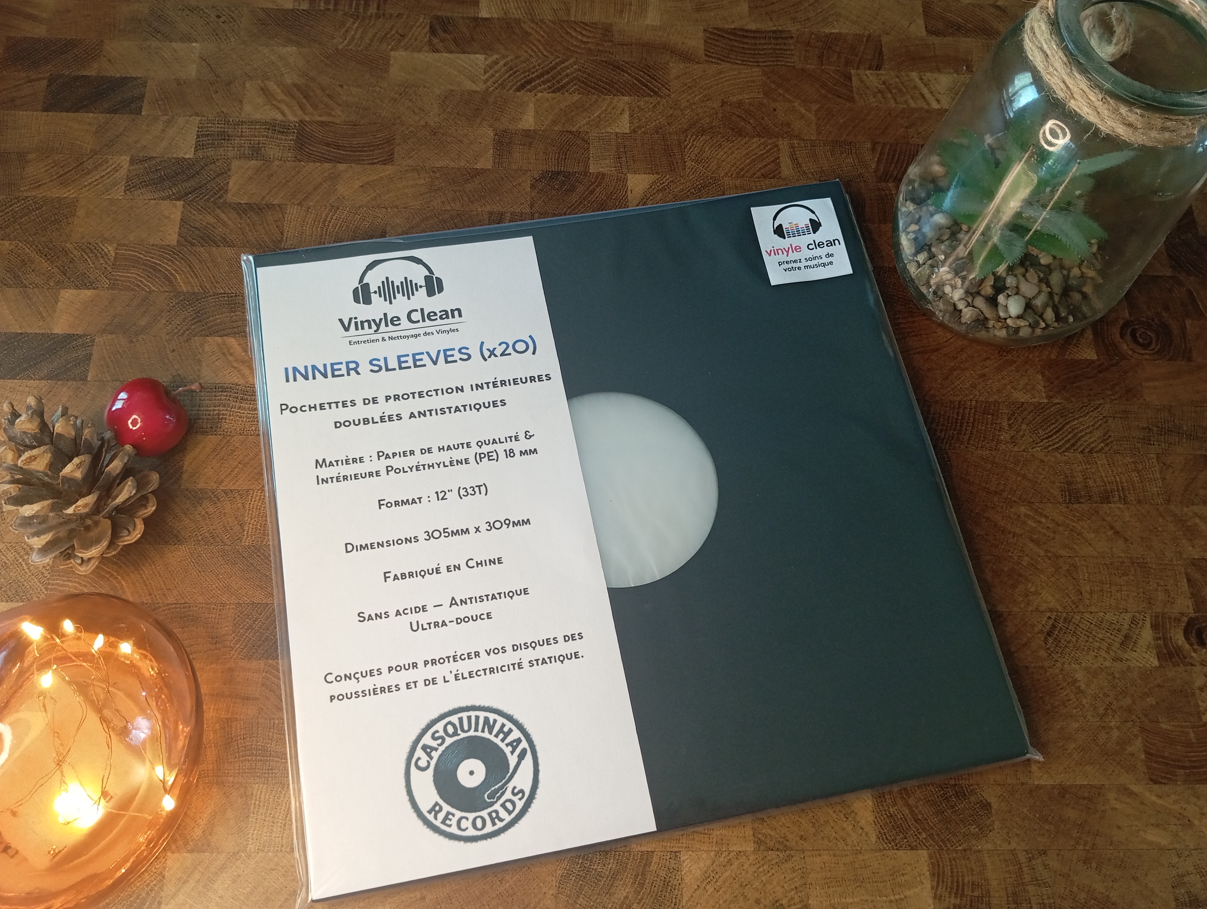 Sous-pochettes doublées antistatiques noires				