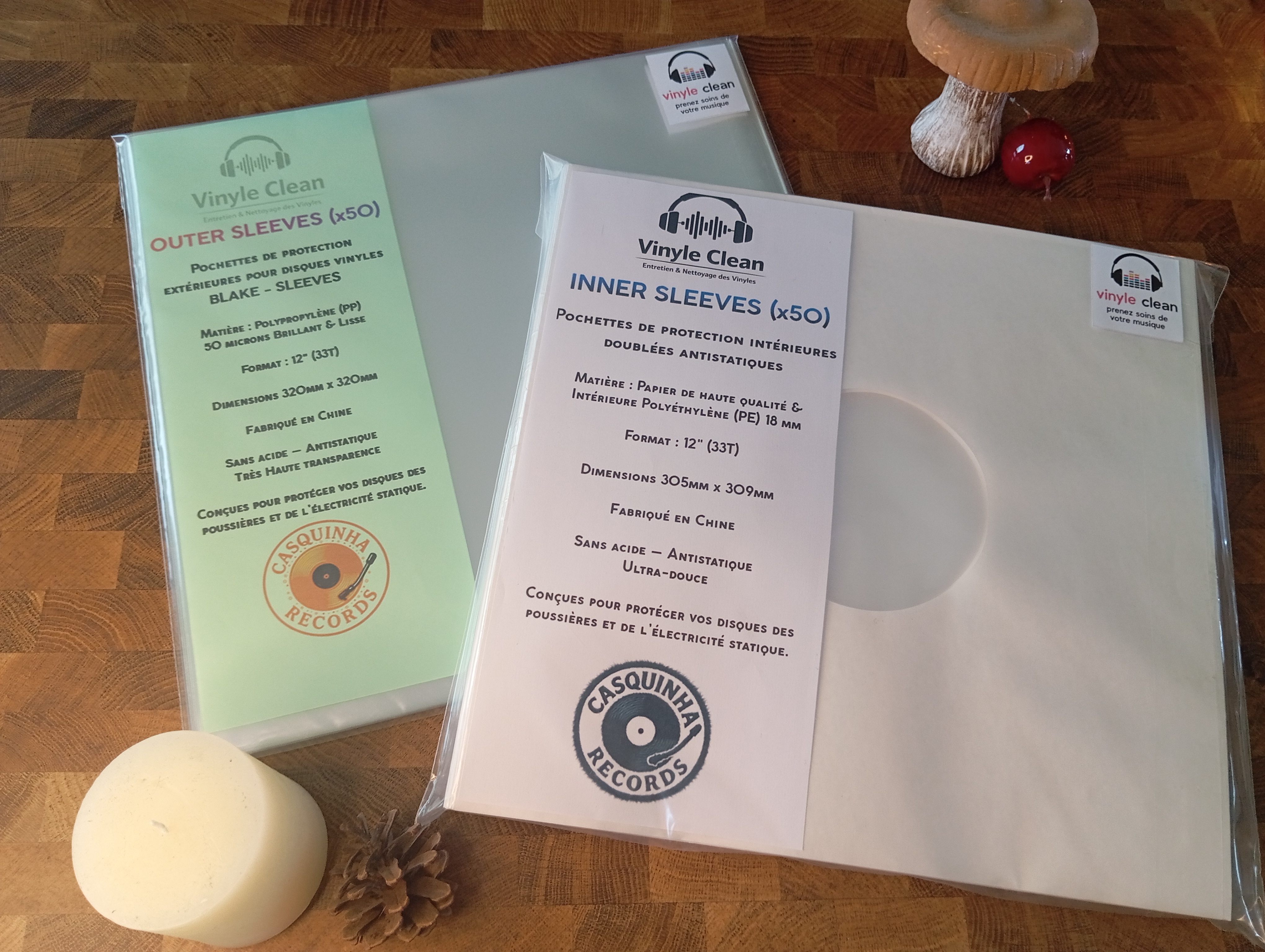 Pack protection LP blake-sleeves - pochettes transparentes & sous-pochettes interieures blanches antistatiques		