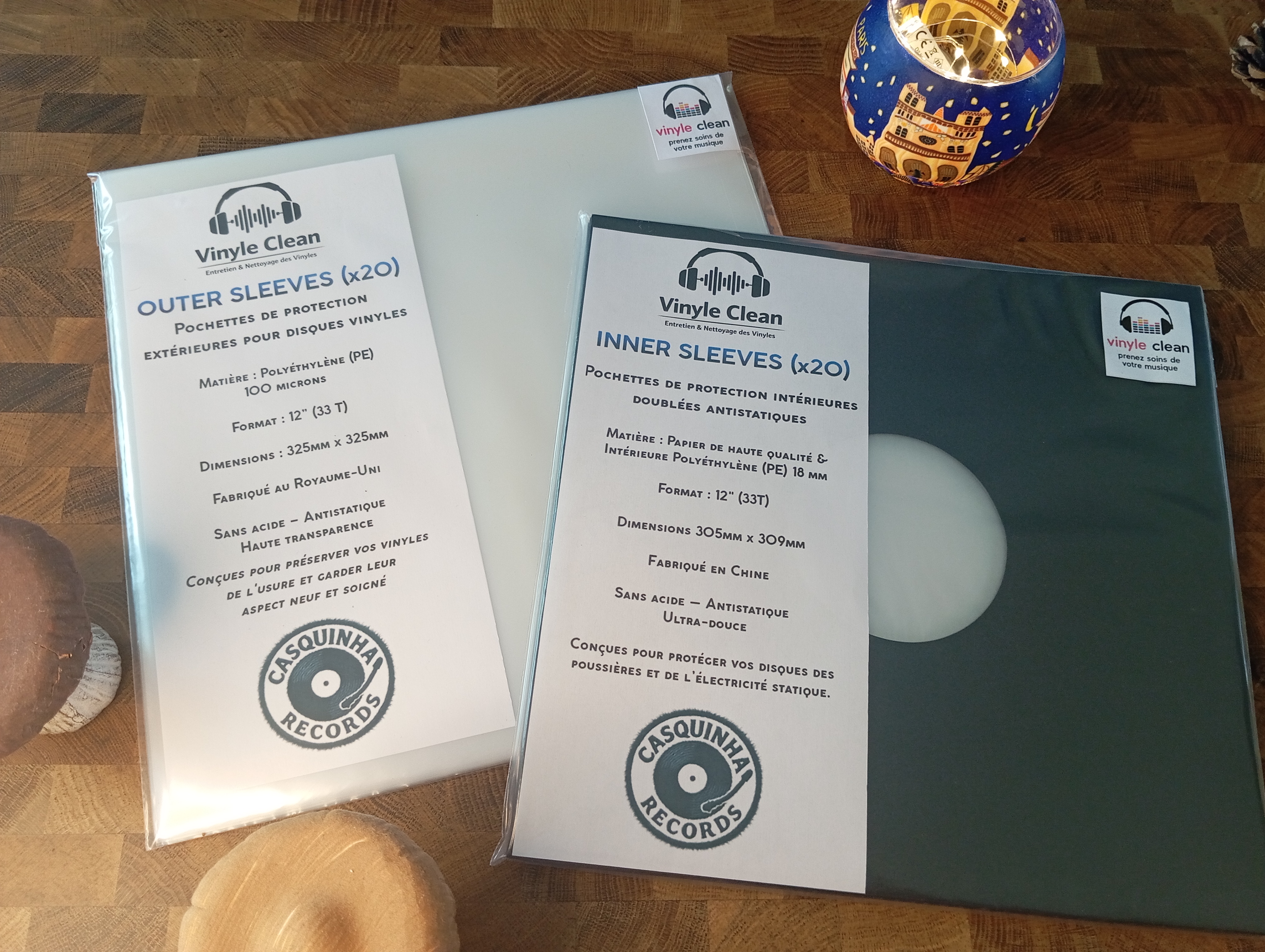 Pack protection LP - pochettes transparentes & sous-pochettes interieures noires antistatiques			