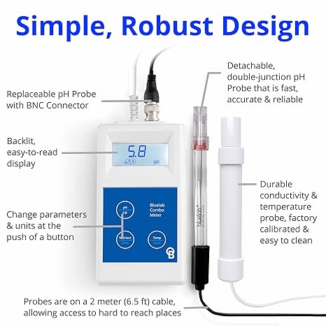 Bluelab Combo Meter - Probe Included Check PH & PPM