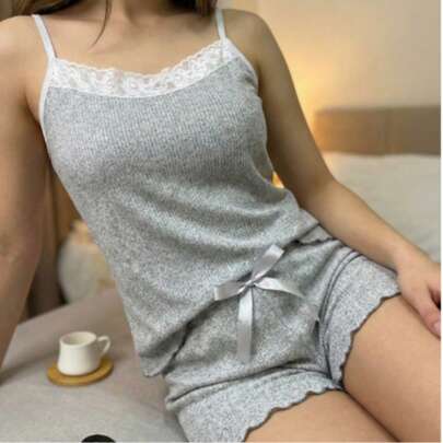 Pijama Feminino Cinza