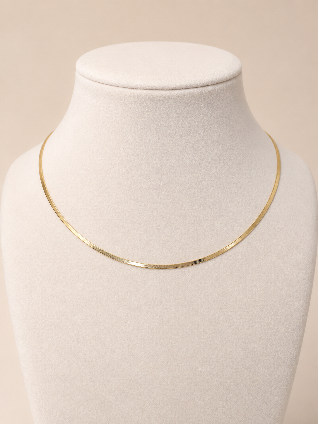14K Herringbone Necklace in Yellow Gold (1.50 mm / 17 inch)