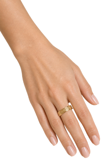 18K Graziella Air Greek Style Gold Ring