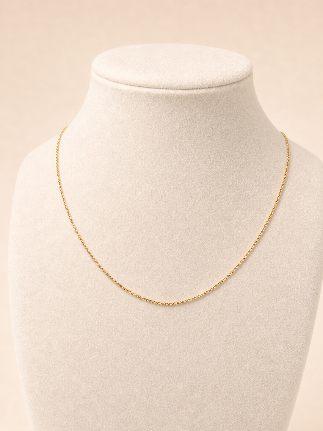 18K Finished Heavy Round Cable Chain 17 inch - 1.05 mm