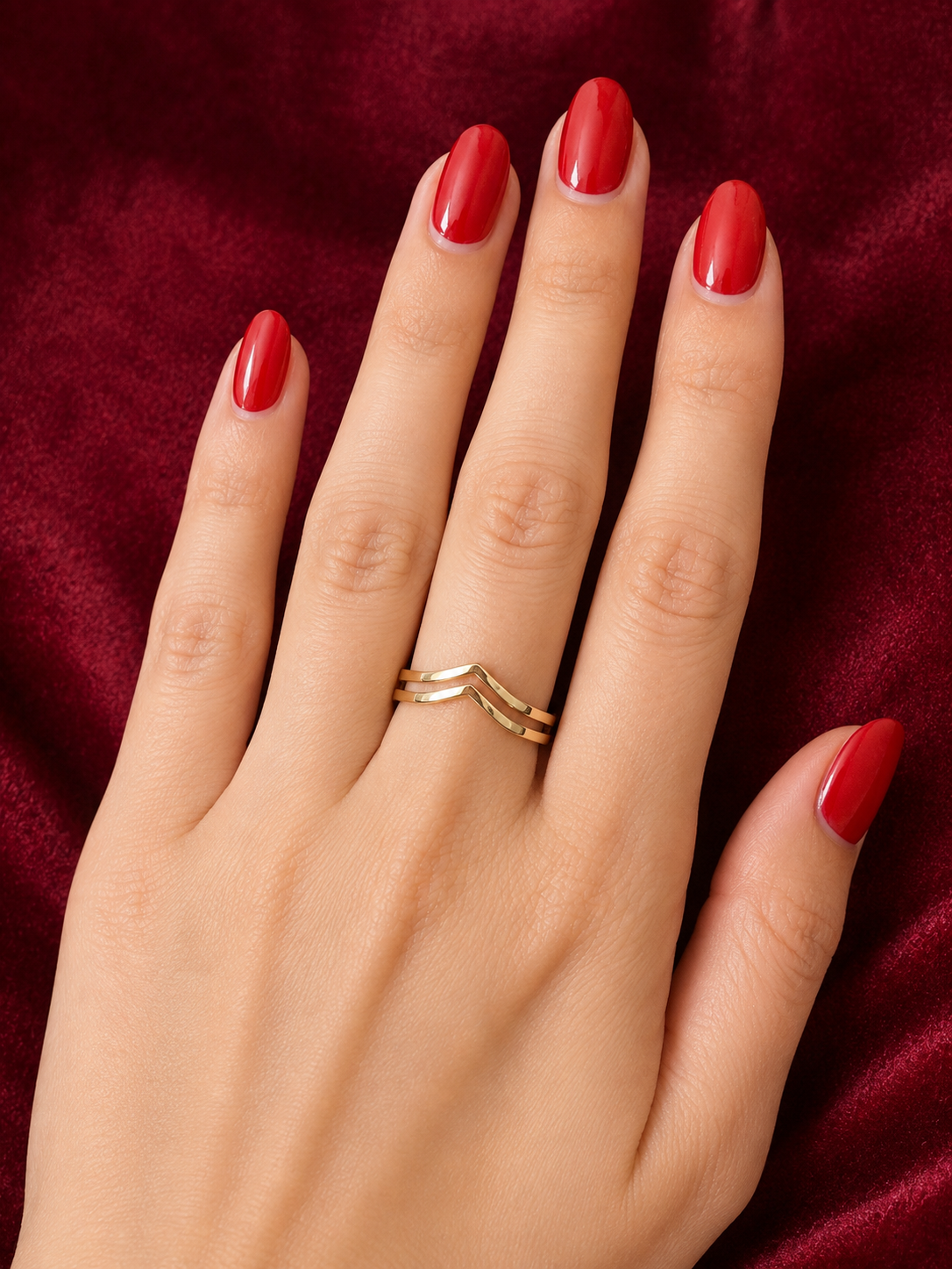 18K Chevron Gold Ring