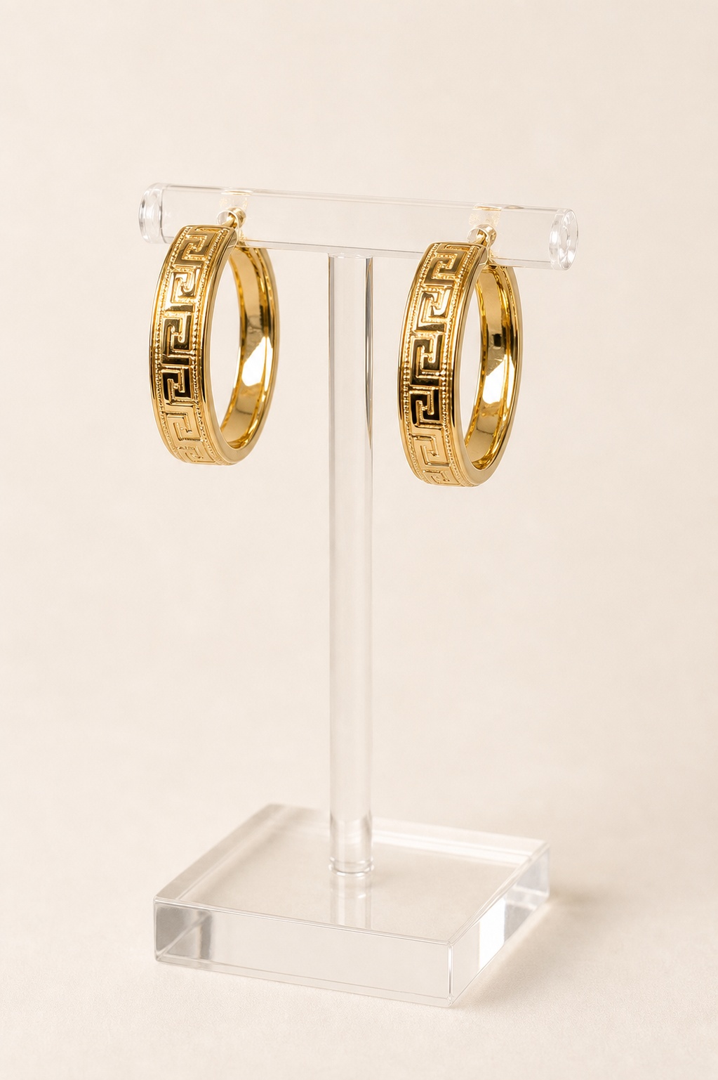 18K Graziella Air Greek Style Hoop Earrings