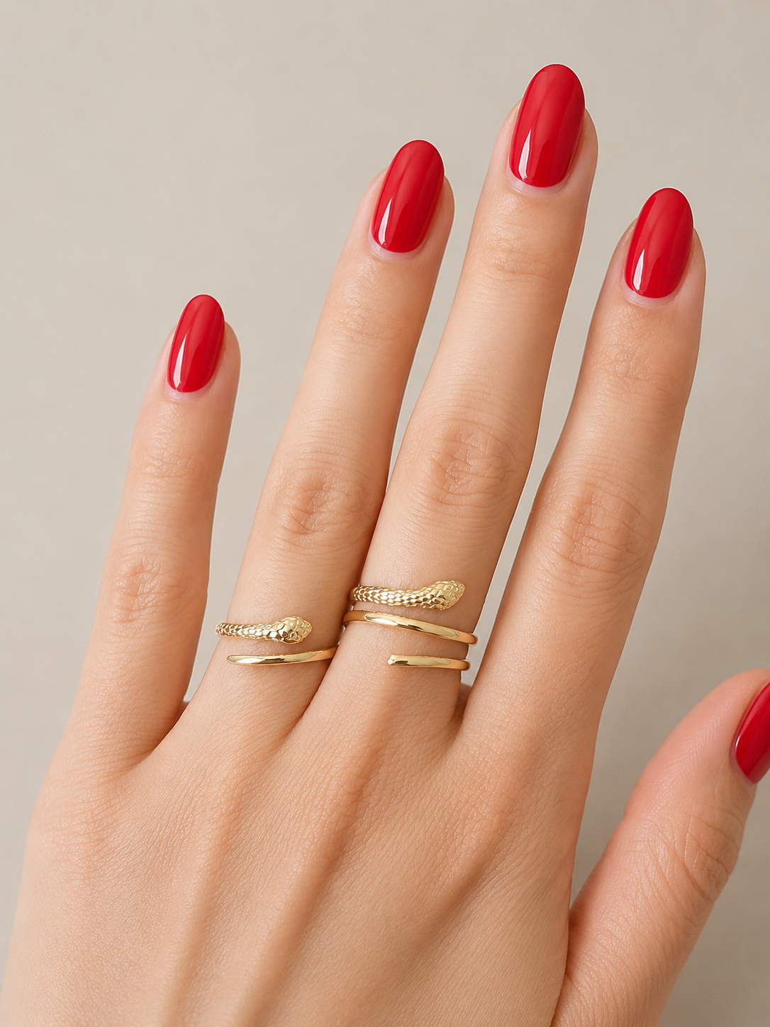 18K Double Wrap Snake Ring