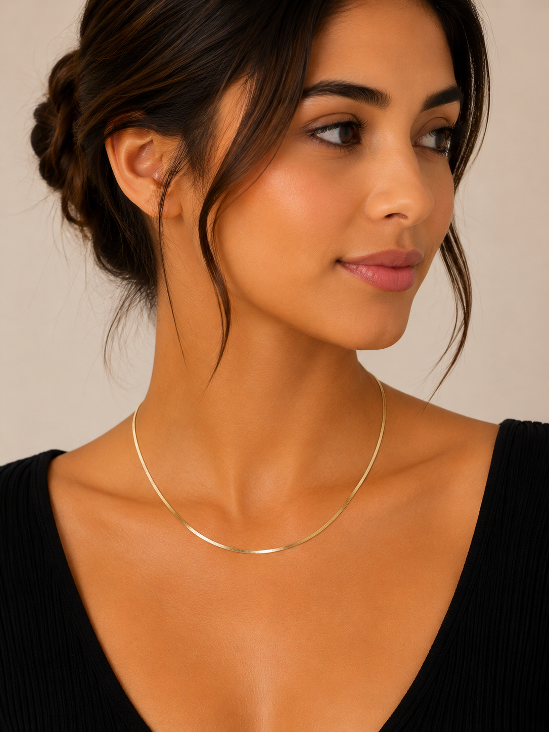 14K Herringbone Necklace in Yellow Gold (1.50 mm / 17 inch)