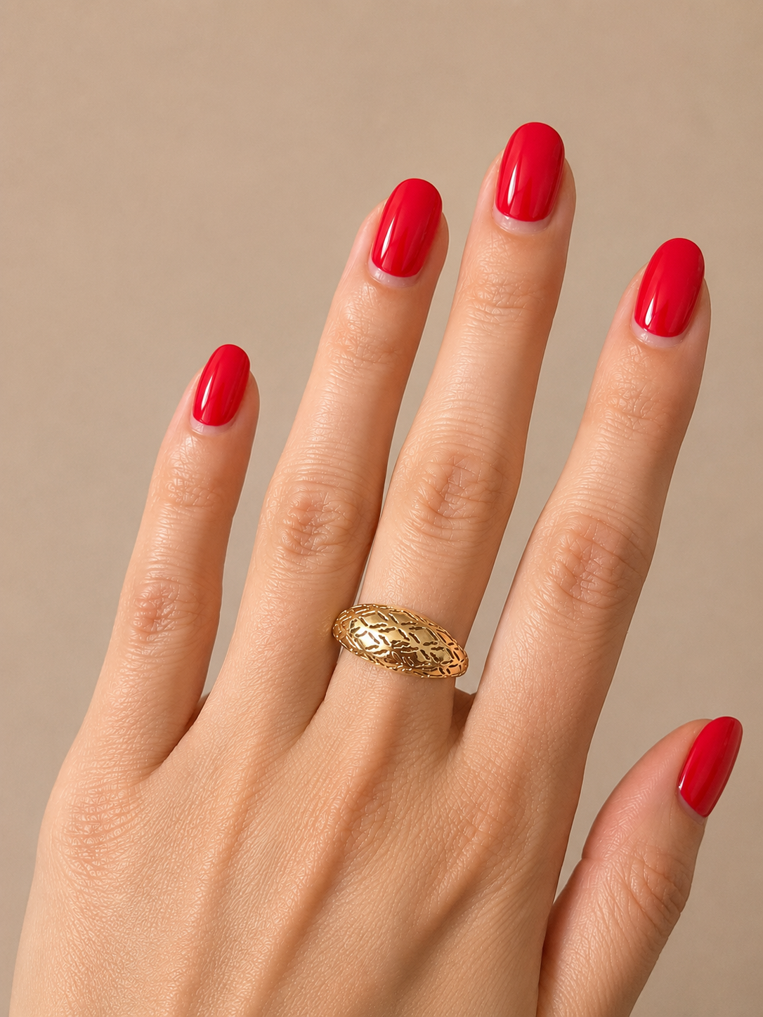 18K Golden Petal Ring