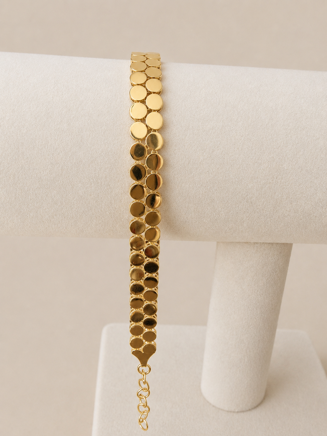 18K Gold Disc Bracelet