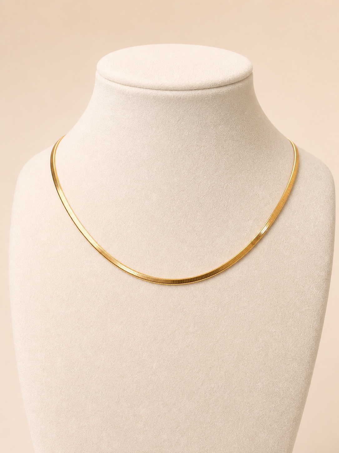  14K Herringbone Necklace in Yellow Gold (2.50 mm / 16 inch) 