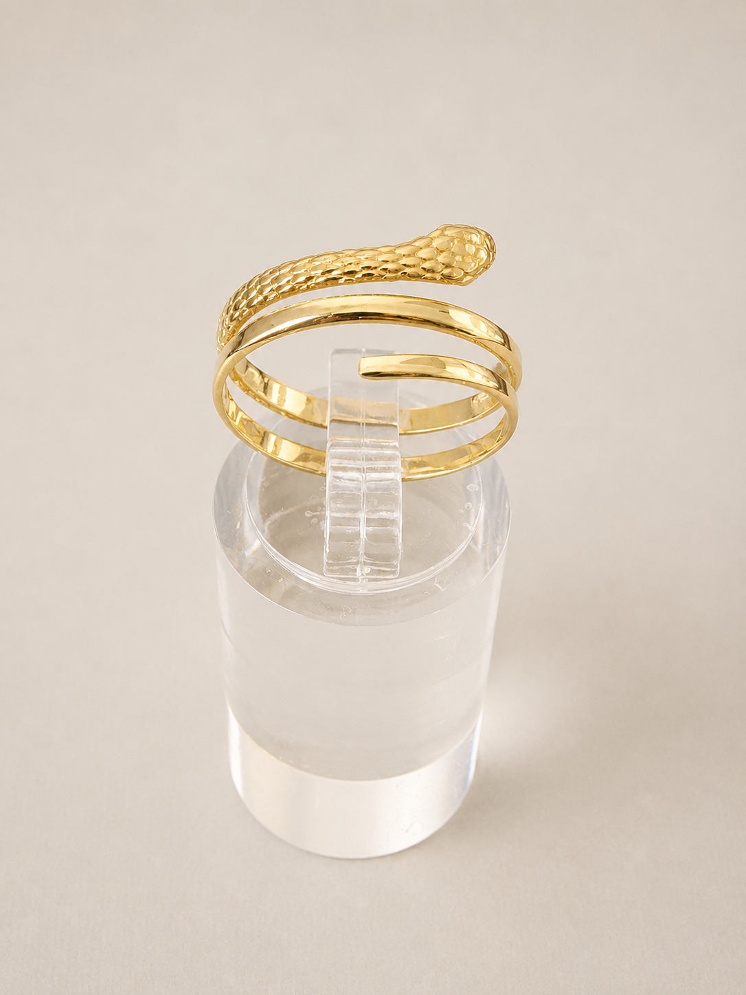 18K Double Wrap Snake Ring