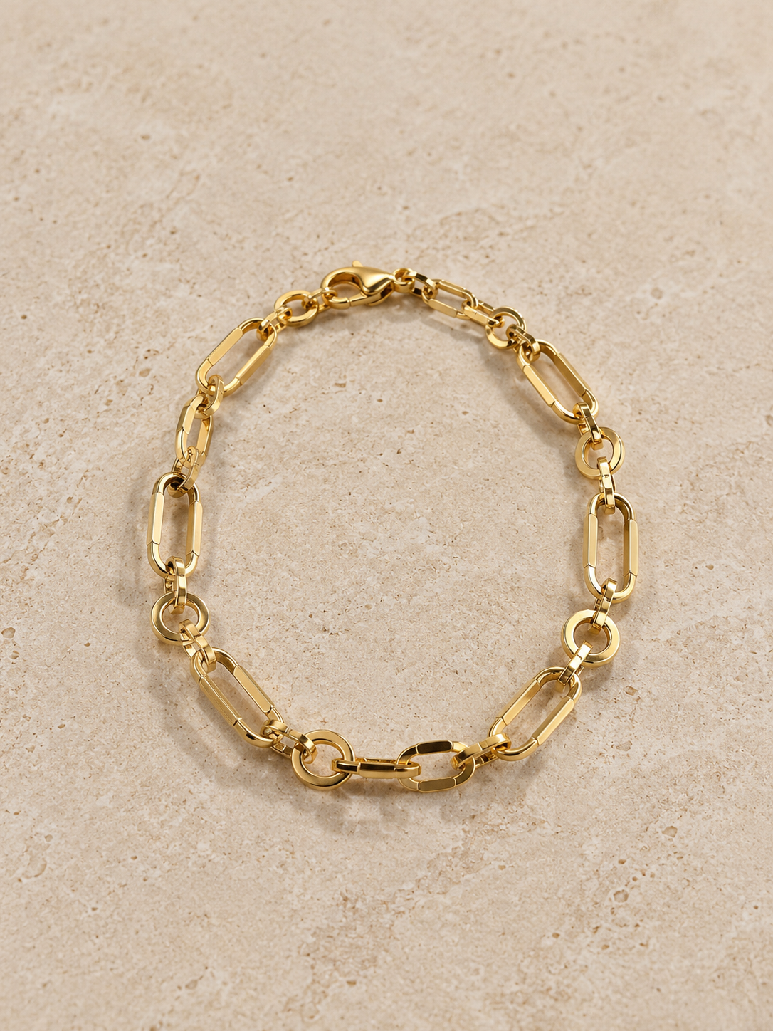 18K Classic Gold Link Bracelet – 19 cm (7.5 inches)