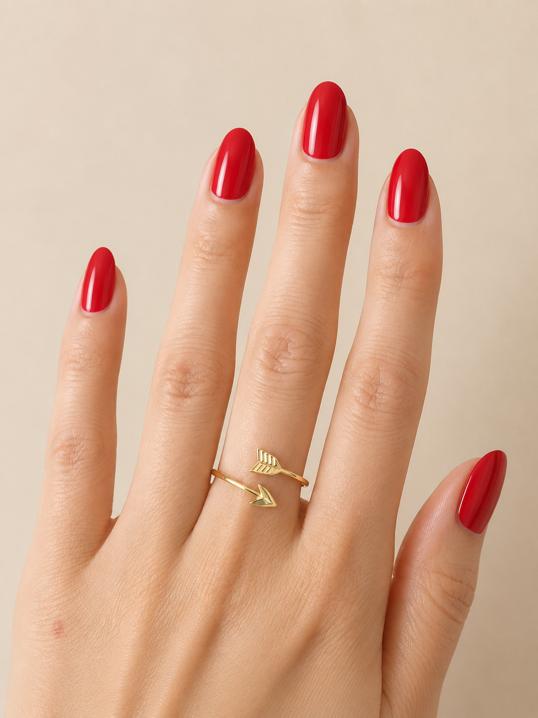 18K Gold Arrow Adjustable Ring