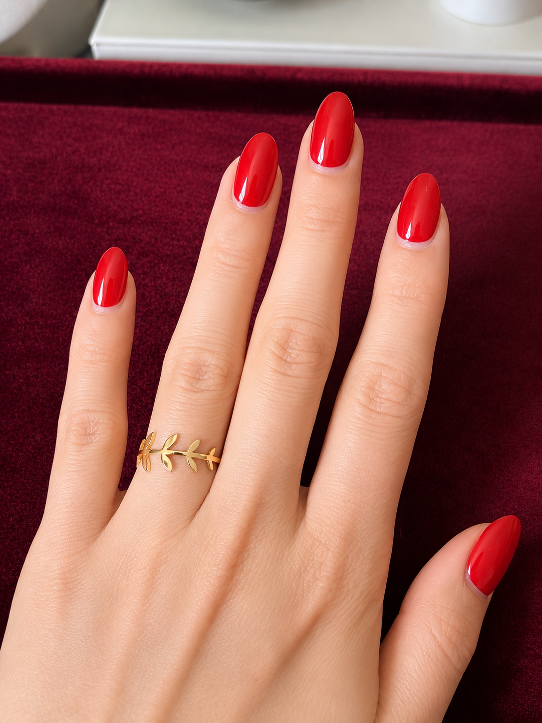 18K Gold Leaf Branch Ring