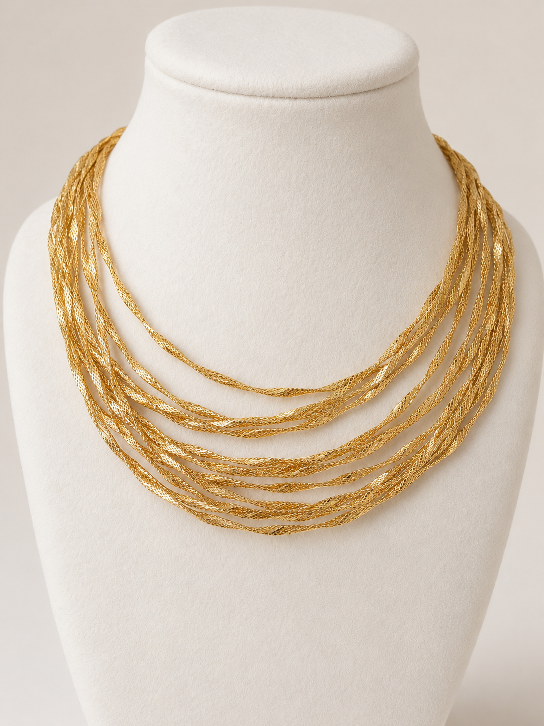 18K Multi-Strand Gold Layered Necklace