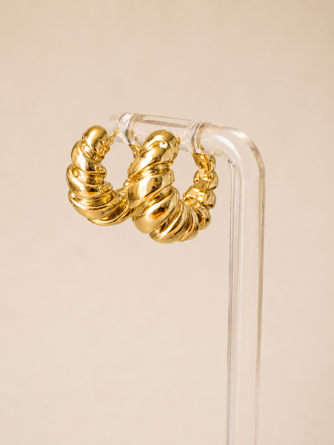 18K Gold Graziella Air Twisted Hoop Earrings