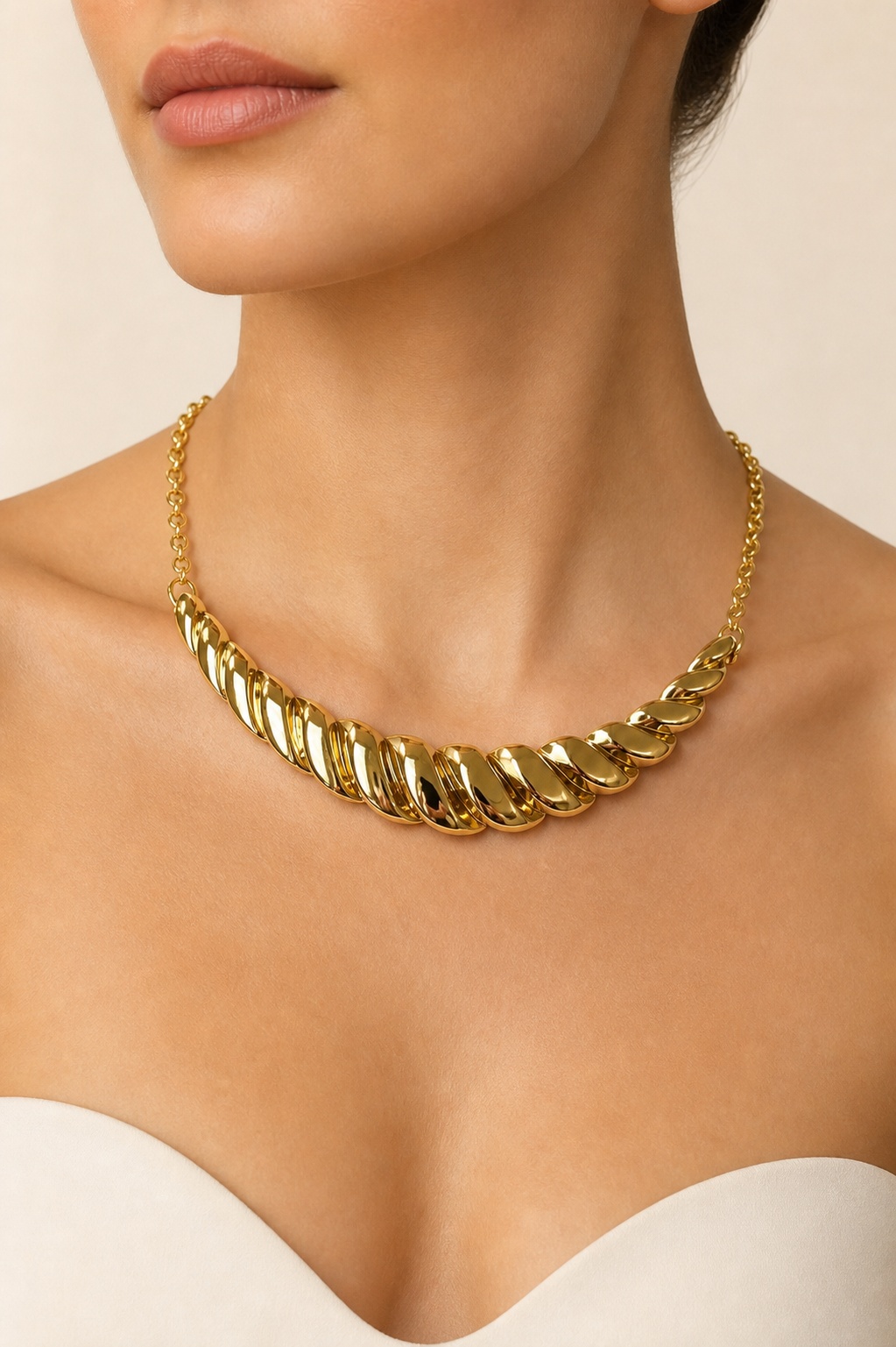 18K Graziella Air Gold Twist Necklace