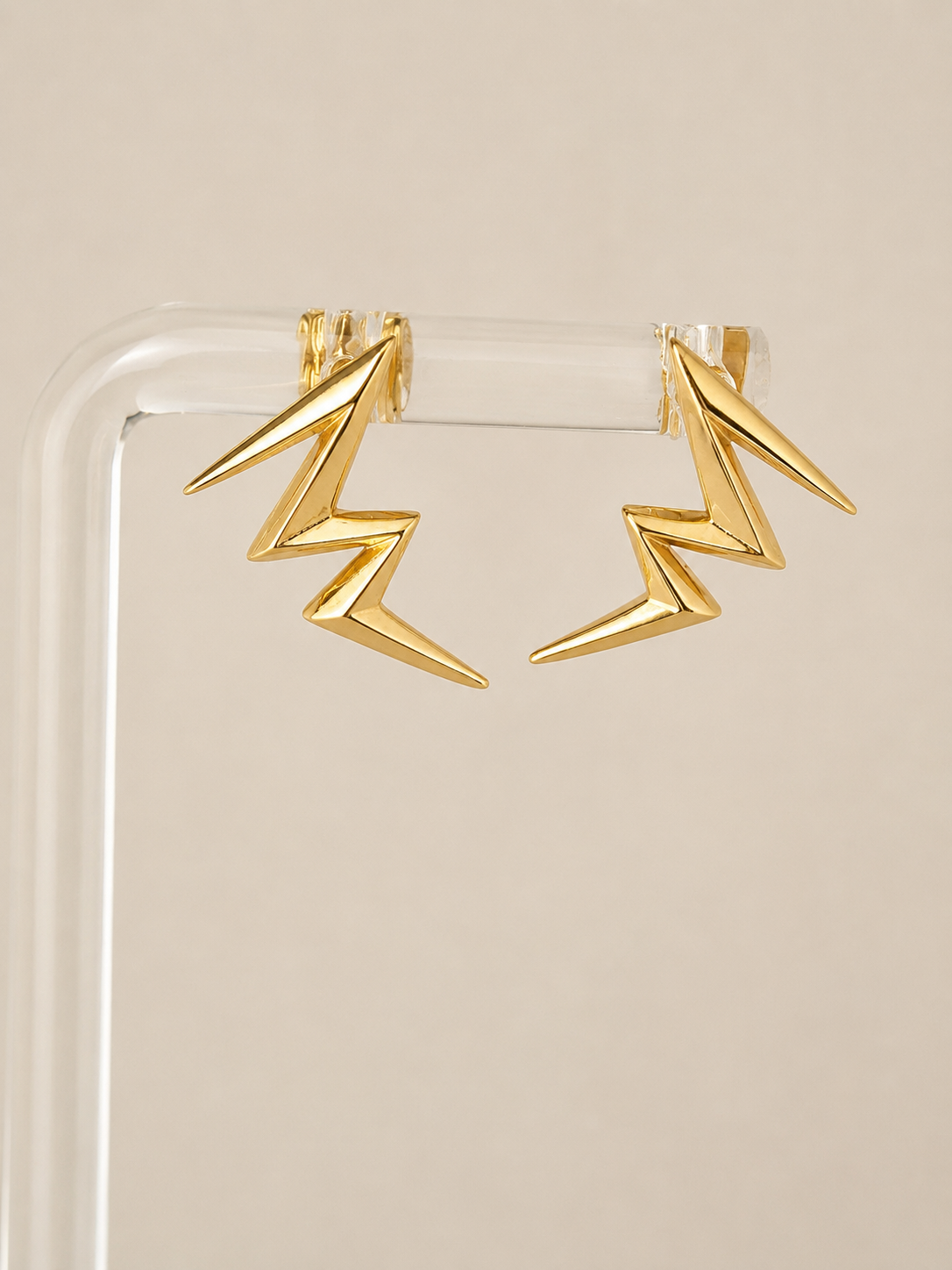 18K Gold Lightning Bolt Earrings