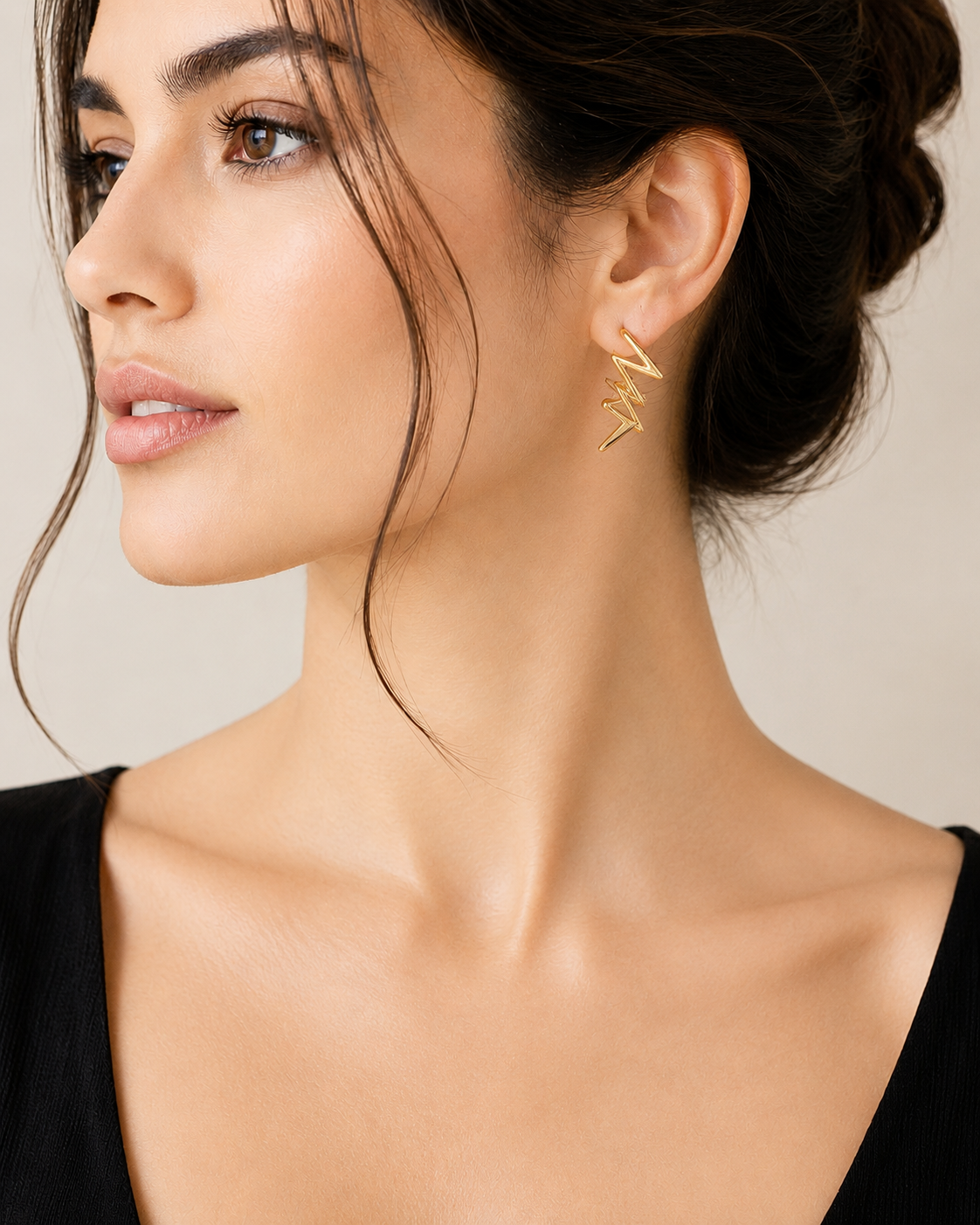 18K Gold Lightning Bolt Earrings